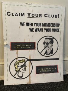 A historic membership poster.